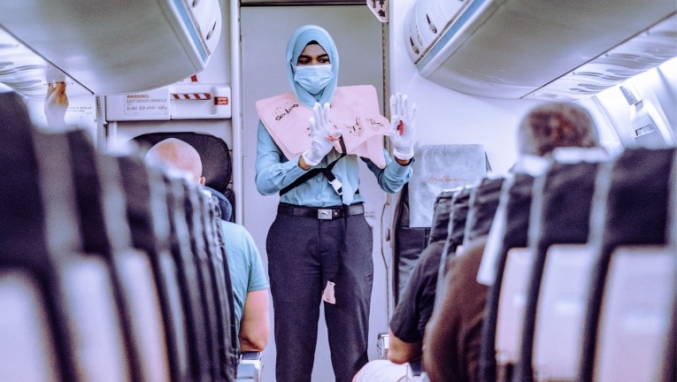 pandemic flight attendant face mask