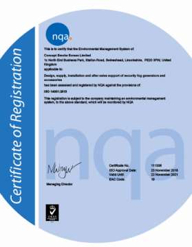 Smoke Screen ISO 14001 Certificate