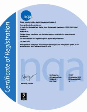 Smoke Screen ISO 9001 Certificate